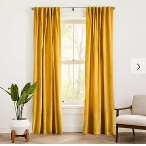 West Elm Cotton Velvet Curtains 48”/ 96”-Four Panels